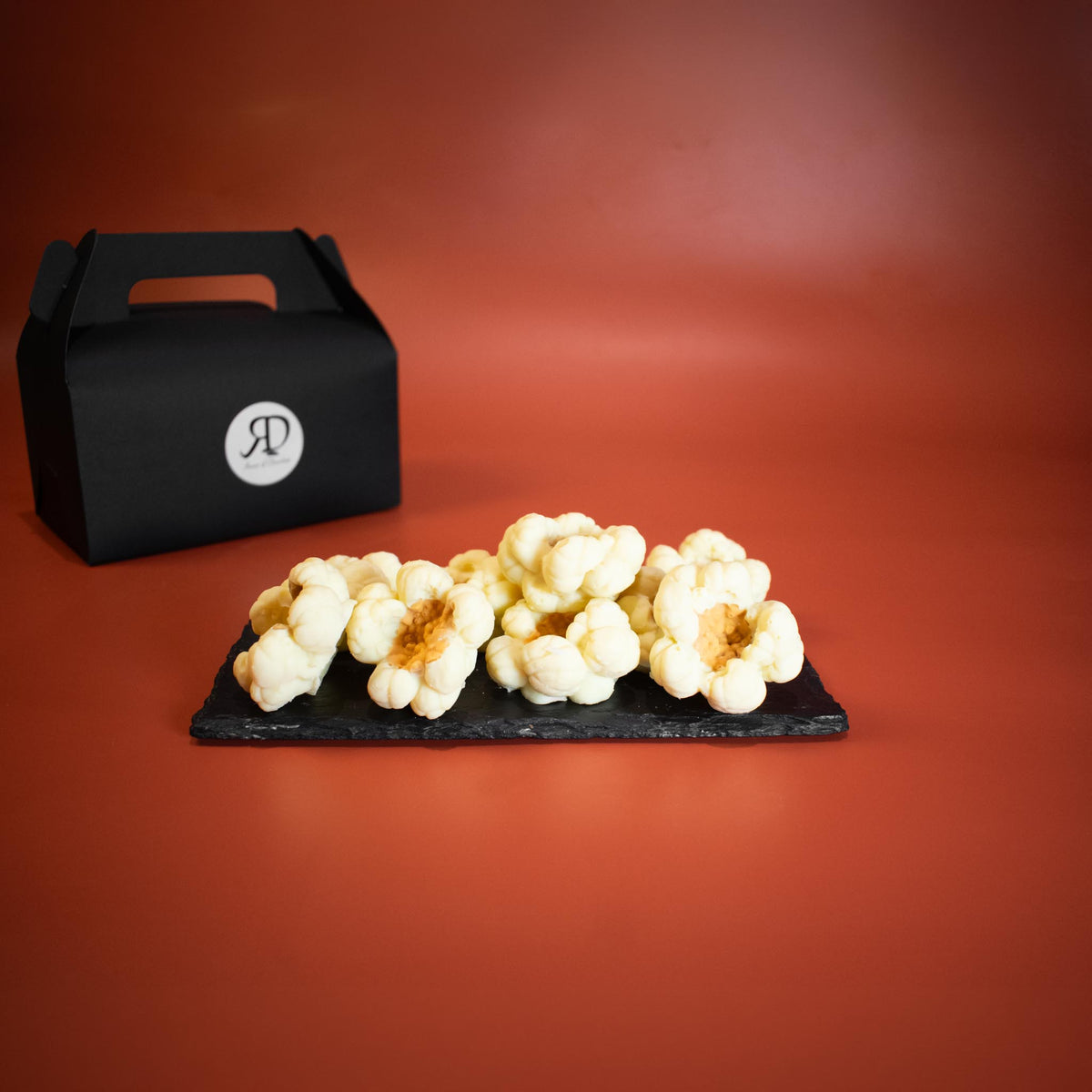 Belgian White Chocolate Popcorn with Salted Caramel, Box of 12