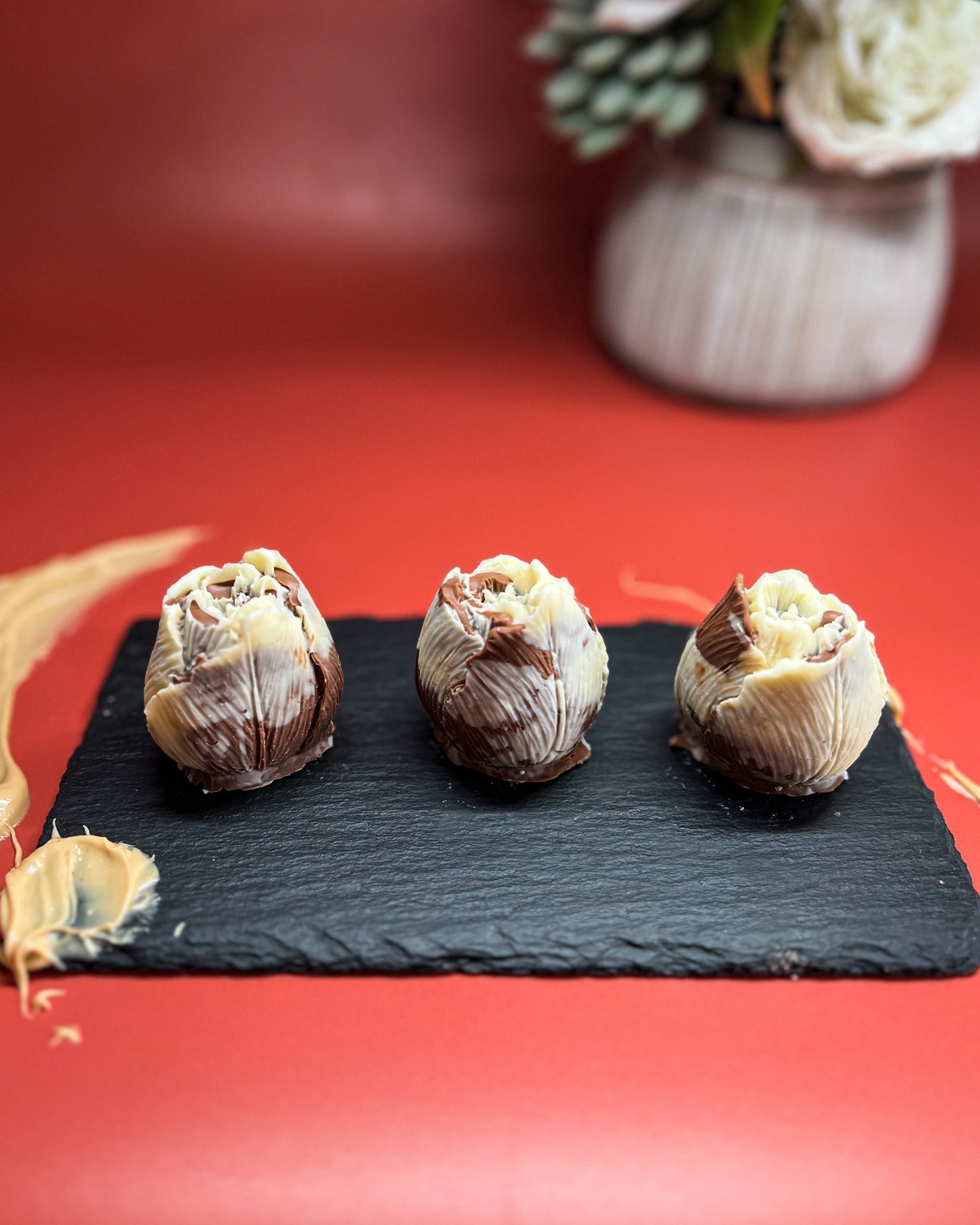 Trio of Tulip Caramel Chocolate